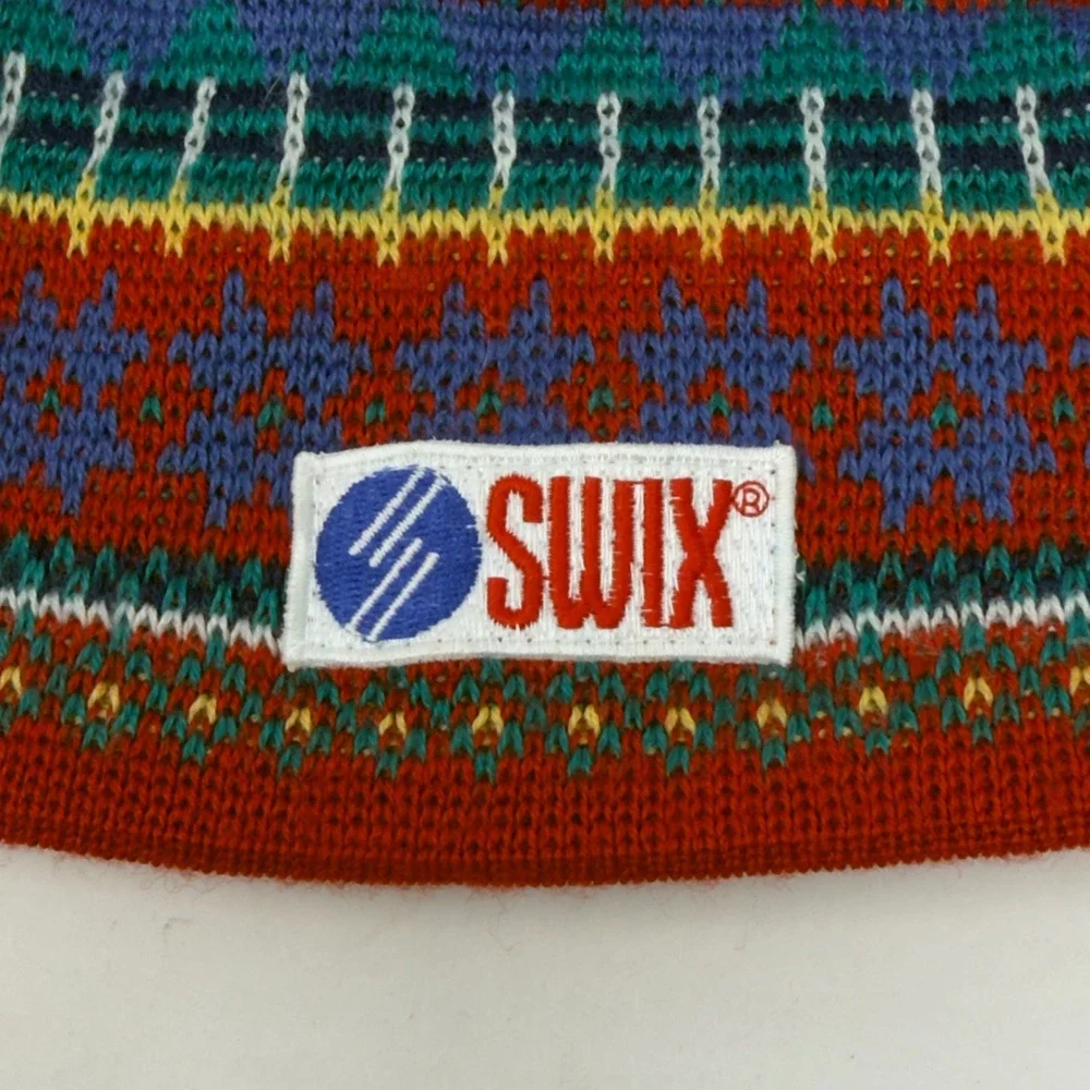 Vintage Swix Wool Blend Swedish Ski Nordic Hat w Tassel 50% Wool 50% Acrylic EUC